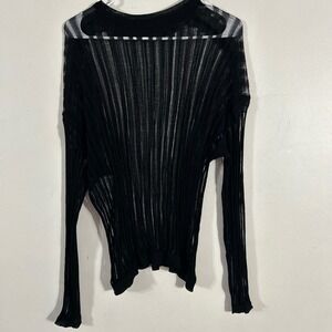 Unbranded Ladder Knit Sweater Womens M Black Sheer Grunge Gothcore